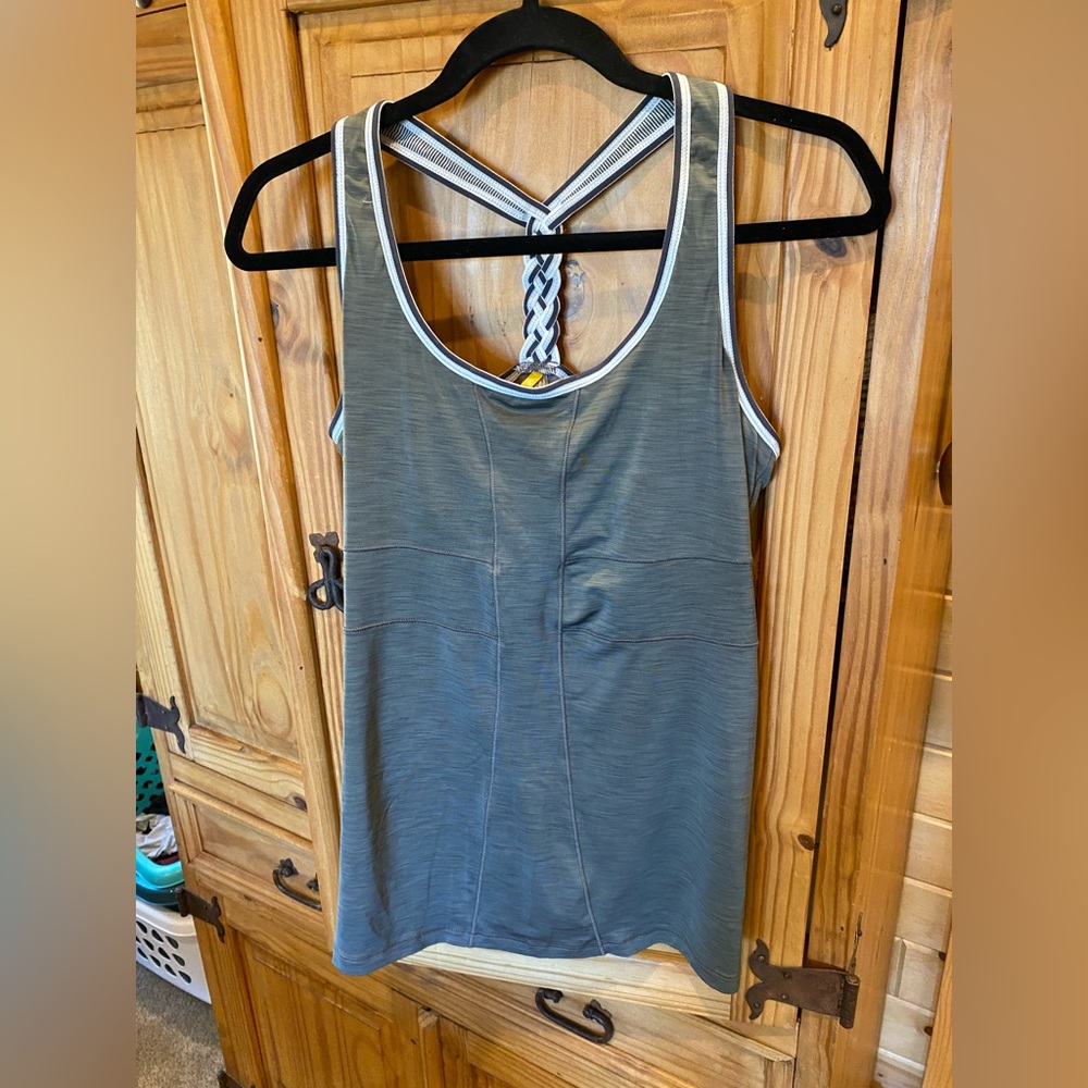 Lole grey fitness tank with braided back strap XL